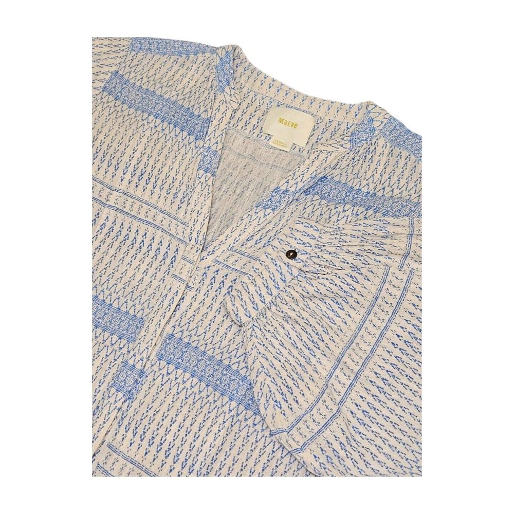 Anthropologie Maeve Lena Yarn Dyed Oversized Tunic Shirt Button Up Women's XS